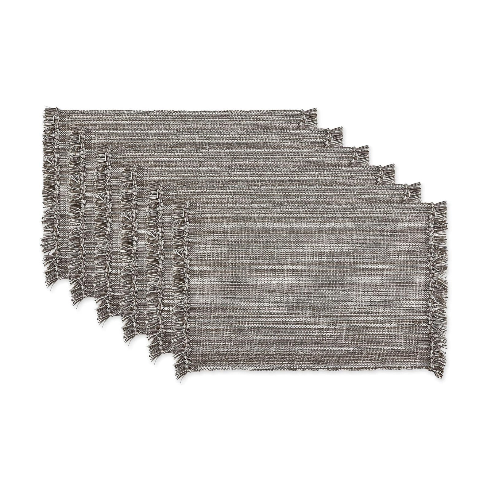 DII Variegated Tabletop Collection, Placemat Set3x19, Gray, 6 Piece