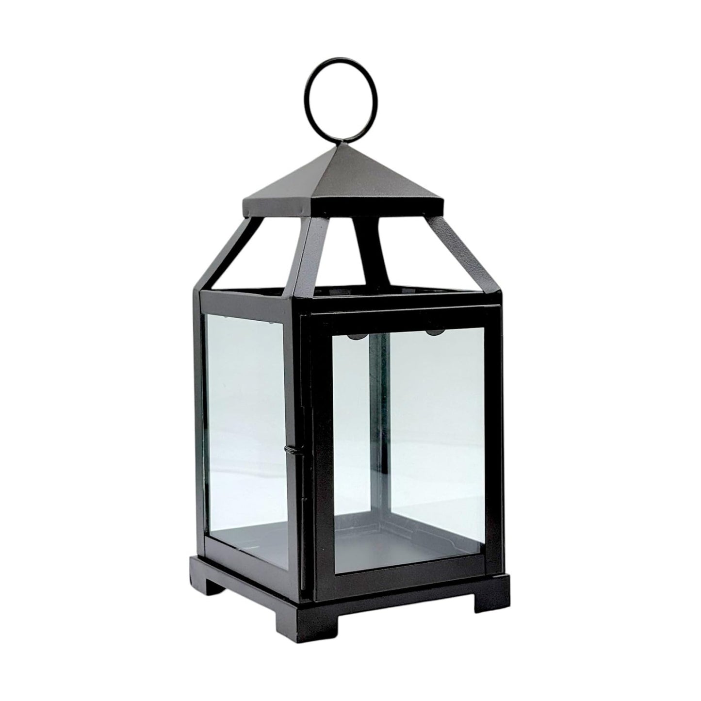 Hosley 12 Inch High Clear Glass and Iron Classic Style Lantern Ideal Gift for Festivities Parties Weddings Aromatherapy