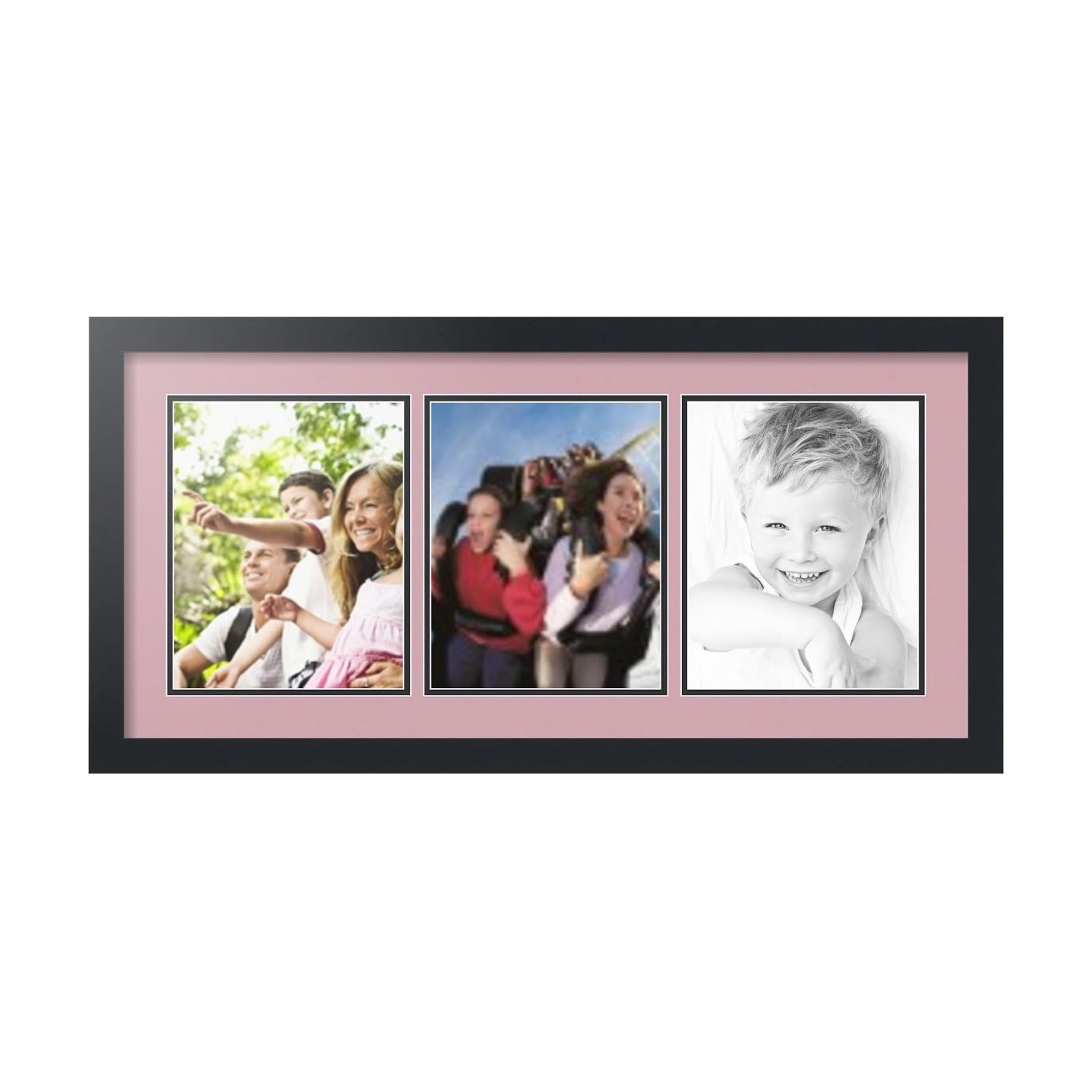 ArtToFrames Collage Picture Frame 3 Opening 3-8x10 Photo Frame | Made in USA | Black Frame Seashell and Black Mats