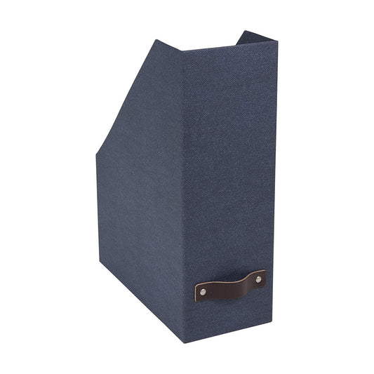 Bigso Box of Sweden Estelle Canvas Fiberboard Upright Magazine Holder and Organizer for Papers and Catalogs with