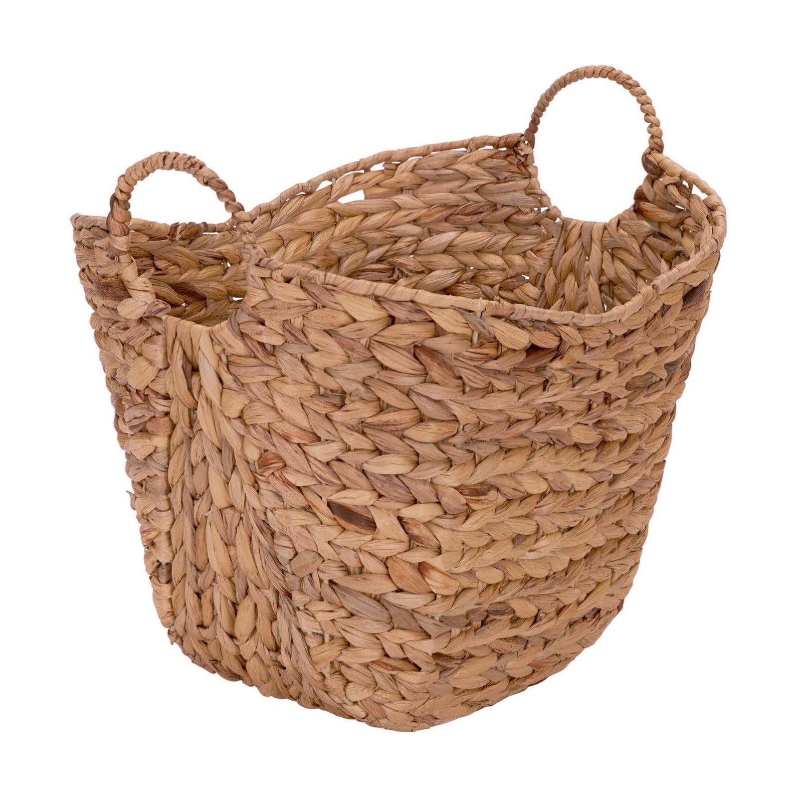 ML-4002 Tall Water Hyacinth Wicker Basket / Natural Hyacinth