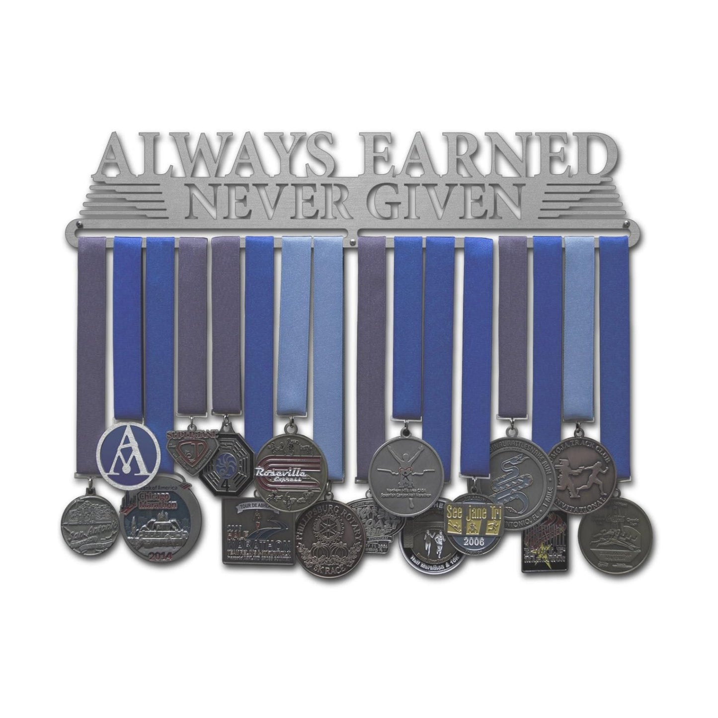 Allied Medal Hangers - Always Earned Never Given (Compact) - Multiple Variations Offered - Medal Awards Holder Display