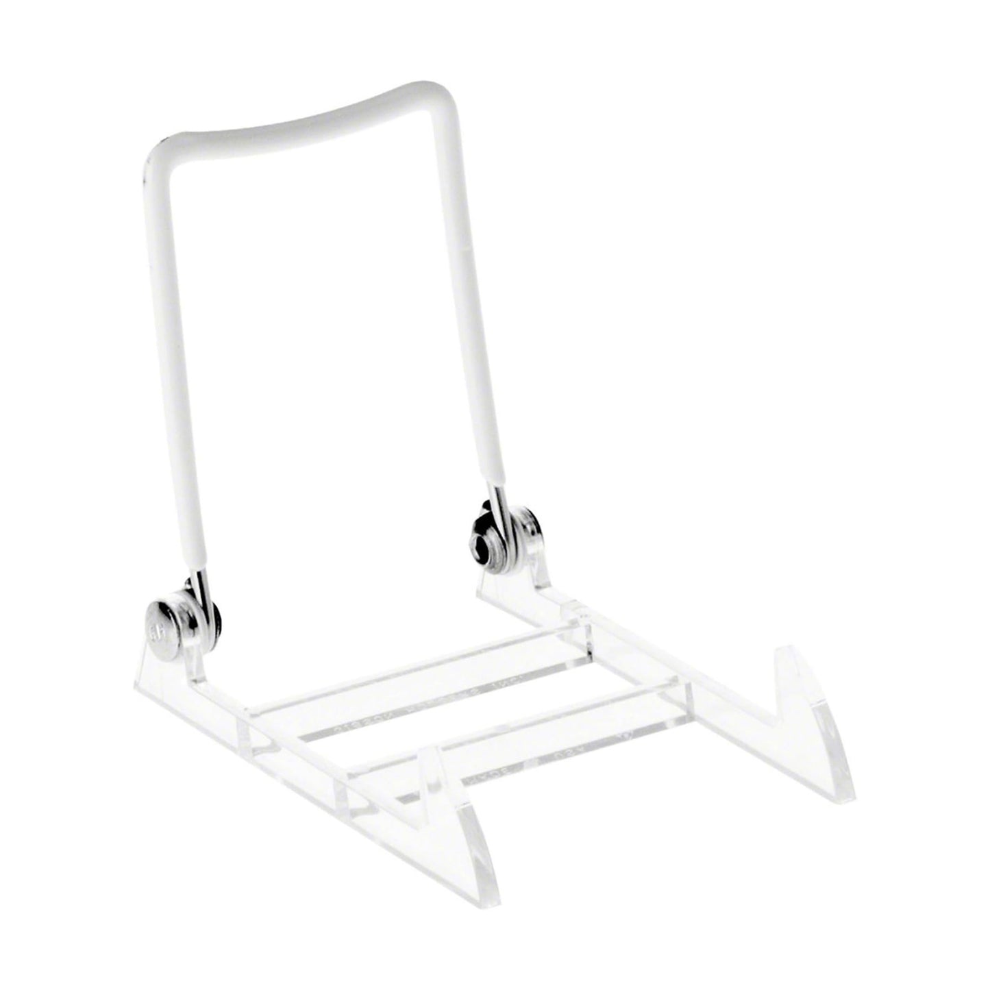1PL Adjustable Wire and Clear Acrylic Display Easel / 3-pack / White / Set of 3