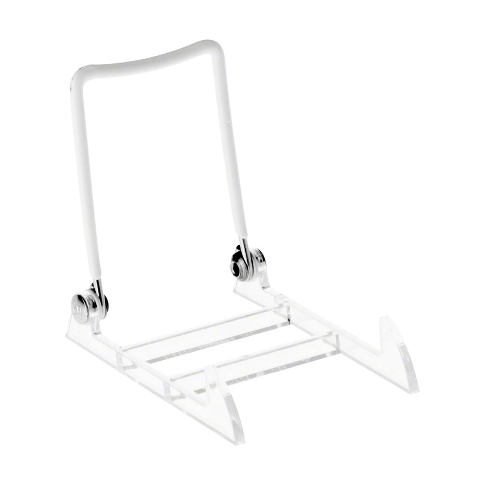 1PL Adjustable Wire and Clear Acrylic Display Easel / 3-pack / White / Set of 3