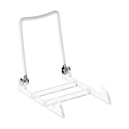 1PL Adjustable Wire and Clear Acrylic Display Easel / 3-pack / White / Set of 3
