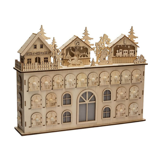 Kurt Adler LED Wooden Advent Calendar Decoration, 13-Inch