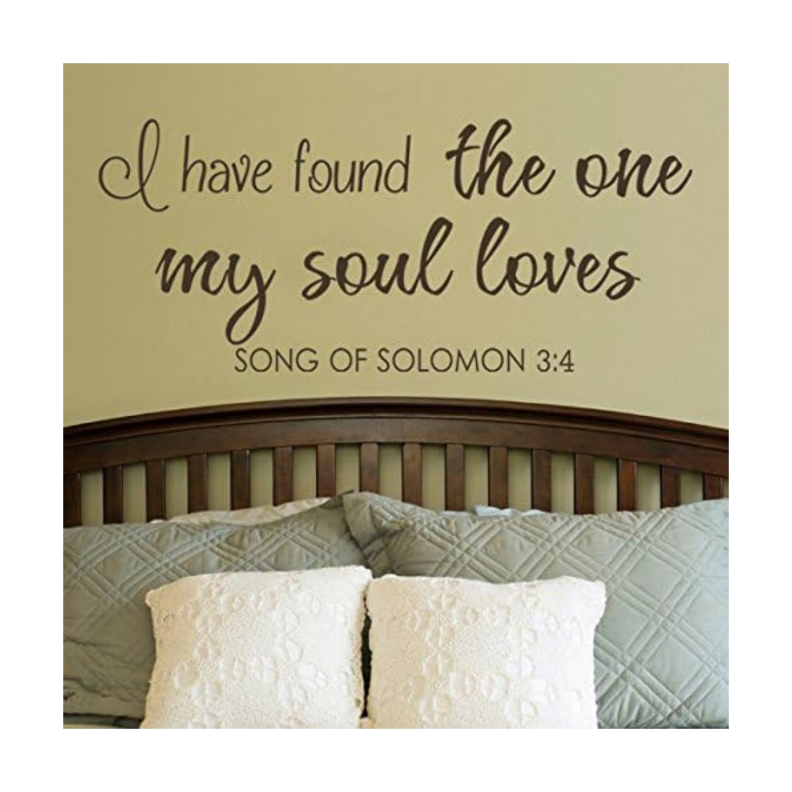 I Have Found The One Whom My Soul Loves Vinyl Love Wall Decal Love Saying Quote / 9"hx22"w / White