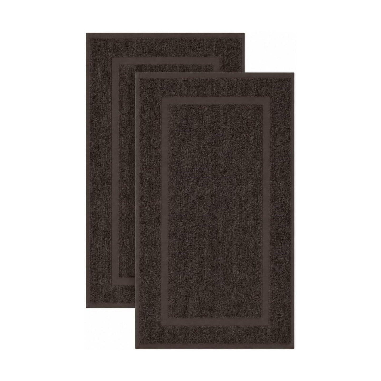 SALBAKOS 2-Piece 100% Turkish Cotton Bath Mat Towel, 20x34 inch, Chocolate | Bathroom Floor Towels, Thick Soft Most
