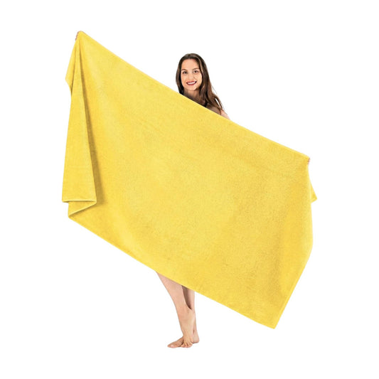 SALBAKOS Luxury 100% Turkish Cotton Bath Sheet 40x80 in (1-Piece, Yellow) | Extra Large Jumbo Oversized Bathroom and