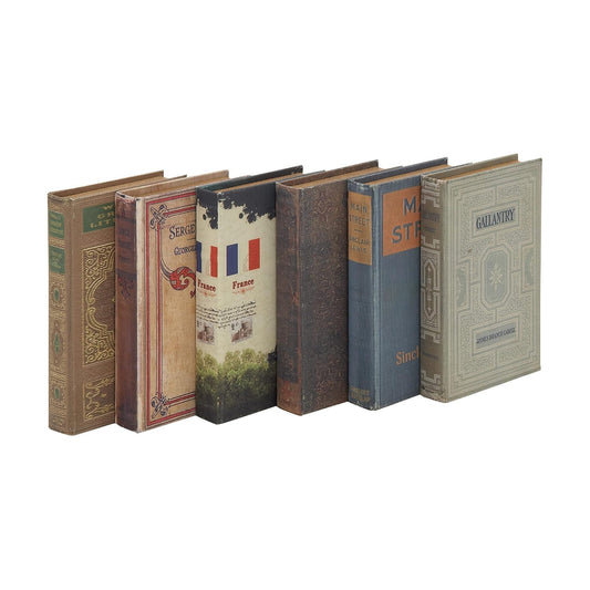 Wooden Decorative Box Faux Book Book Shaped Boxes / Multi Colored / 7"w, 1"H / 7 Inch / Set of 6