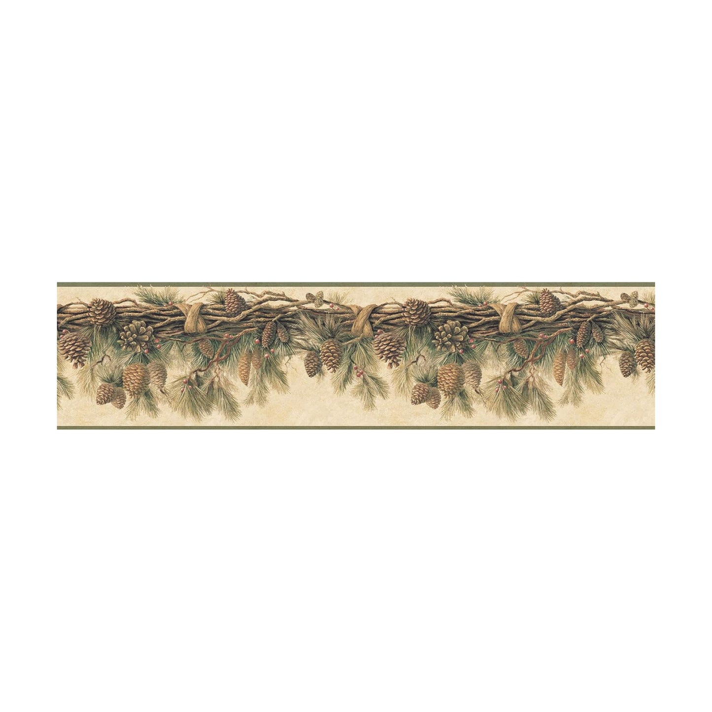 TLL01391B Wyola Pinecone Forest Wallpaper Border