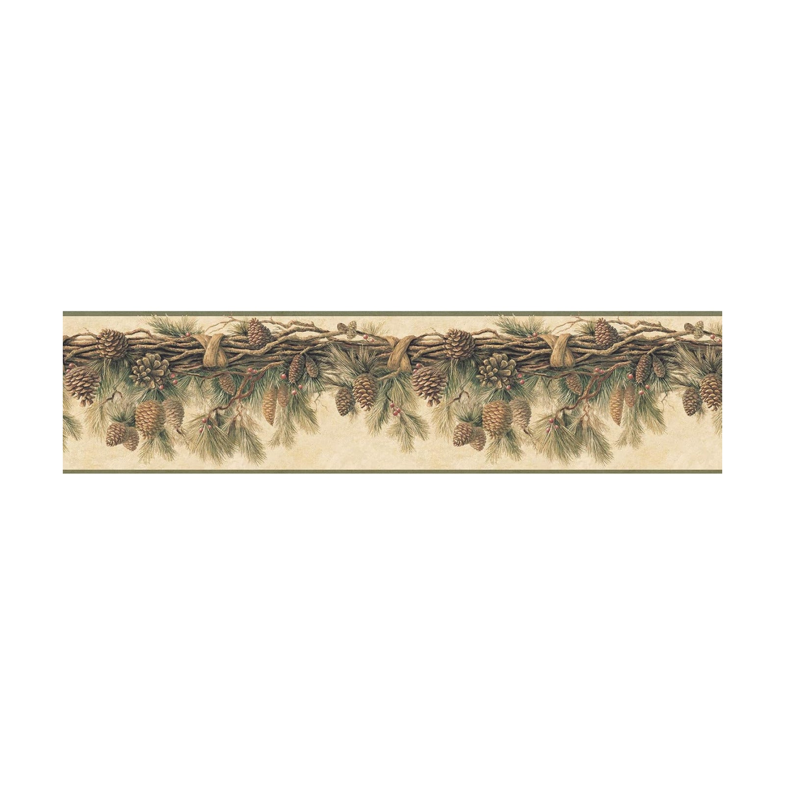 TLL01391B Wyola Pinecone Forest Wallpaper Border