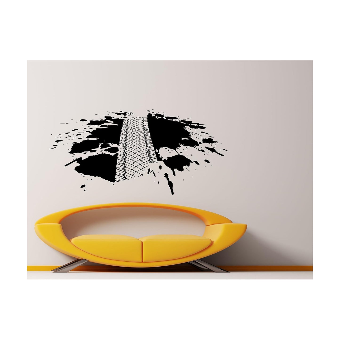 Tire Tracks Wall Decal Vinyl Sticker Motorcycle Art Wall Removable Home Garage Decor