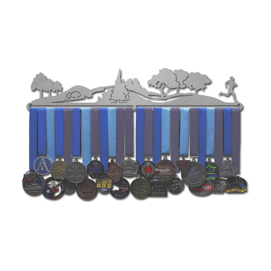 Allied Medal Hangers - Trailscape - Male or Female Runner - Multiple Variations Offered - Sports Awards Holder Display