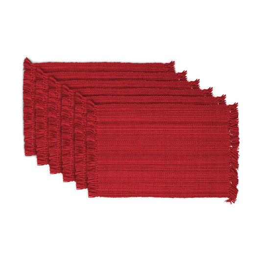 DII Variegated Tabletop Collection, Placemat Set3x19, Tango Red, 6 Piece