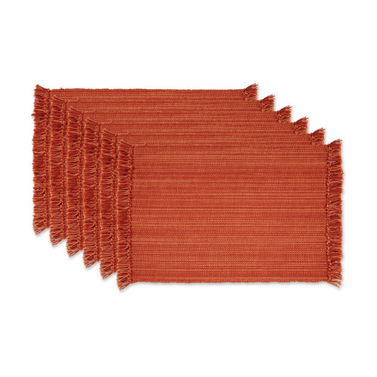 DII Variegated Tabletop Collection, Placemat Set 13x19, Spice, 6 Piece