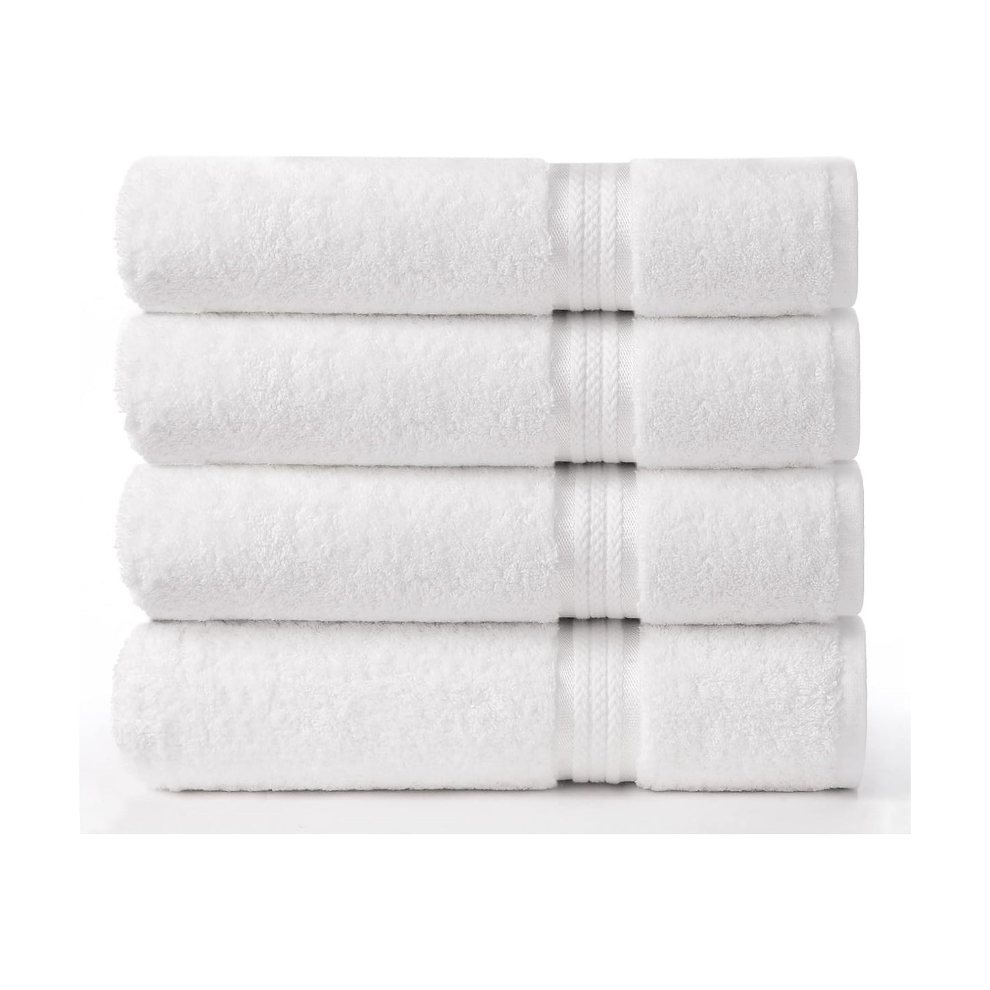 COTTON CRAFT Ultra Soft Bath Towels - 4 Pack 100% Cotton Large 30x54 inches | Oversized 580 GSM Absorbent White Bath