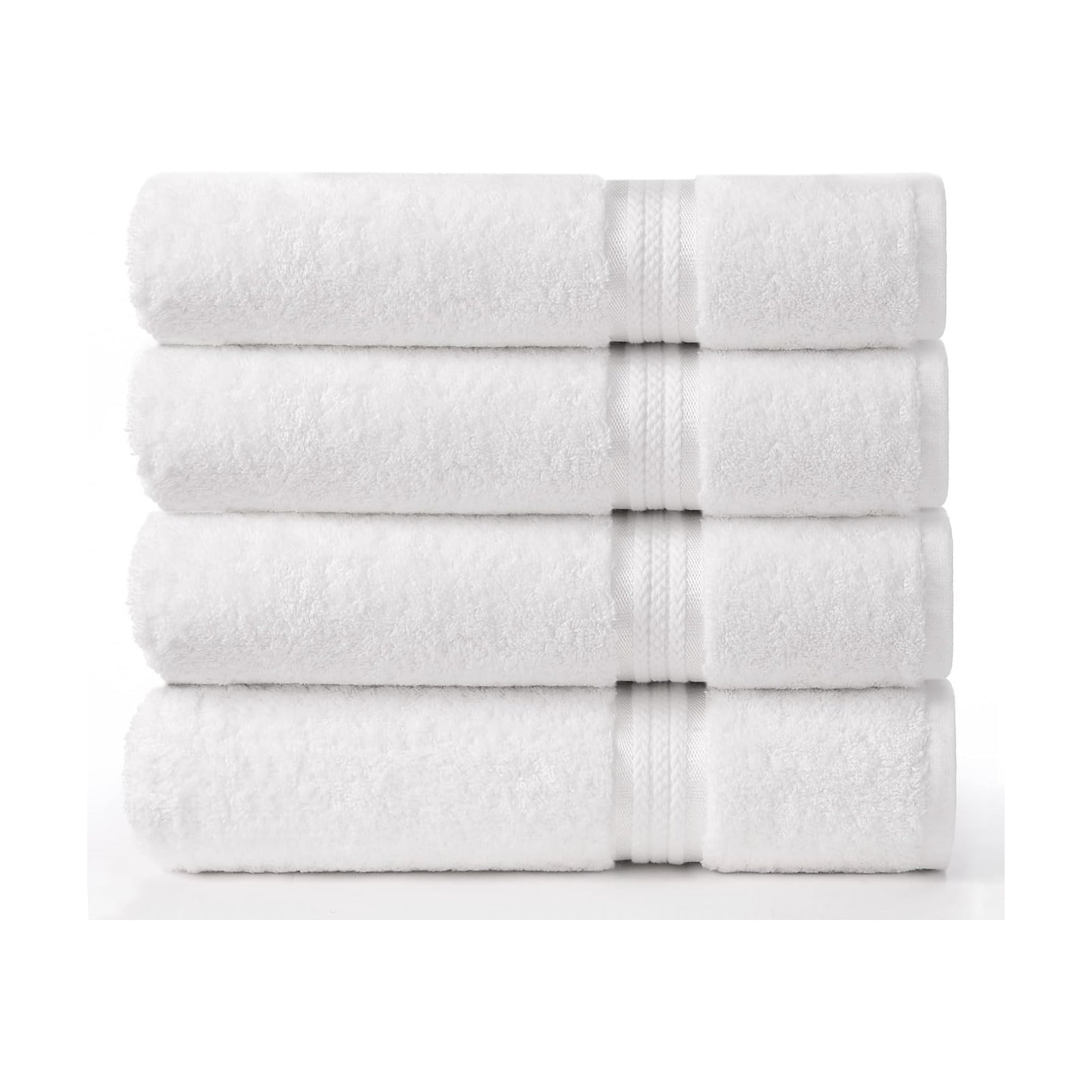 COTTON CRAFT Ultra Soft Bath Towels - 4 Pack 100% Cotton Large 30x54 inches | Oversized 580 GSM Absorbent White Bath