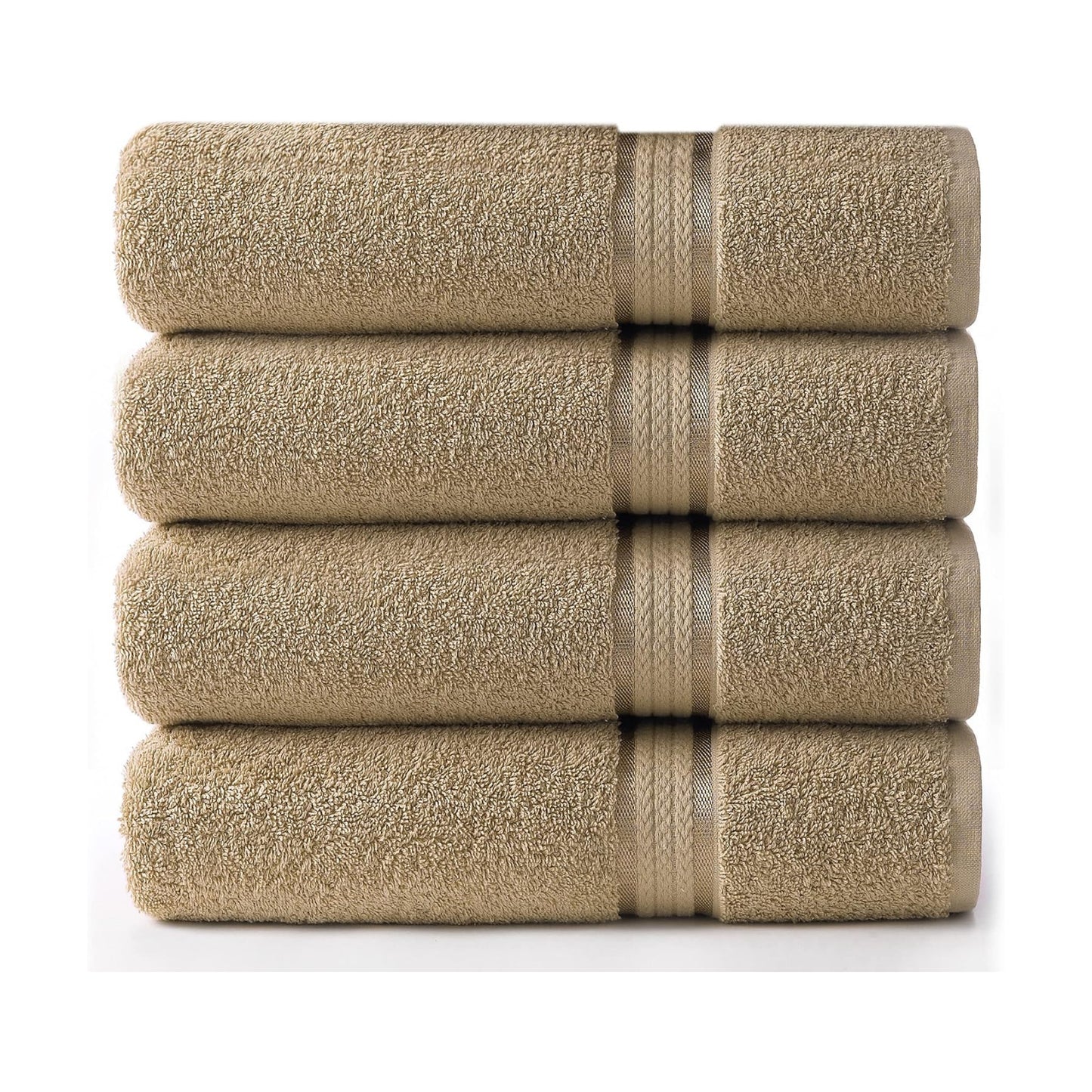 COTTON CRAFT Ultra Soft Bath Towels - 4 Pack 100% Cotton Large 30x54 inches | Oversized 580 GSM Absorbent Linen Bath