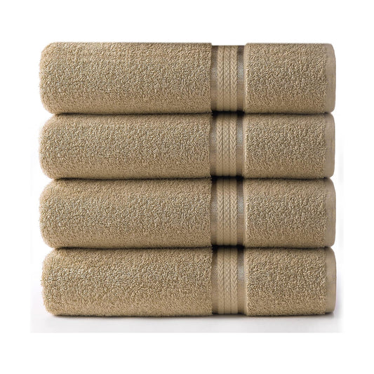 COTTON CRAFT Ultra Soft Bath Towels - 4 Pack 100% Cotton Large 30x54 inches | Oversized 580 GSM Absorbent Linen Bath