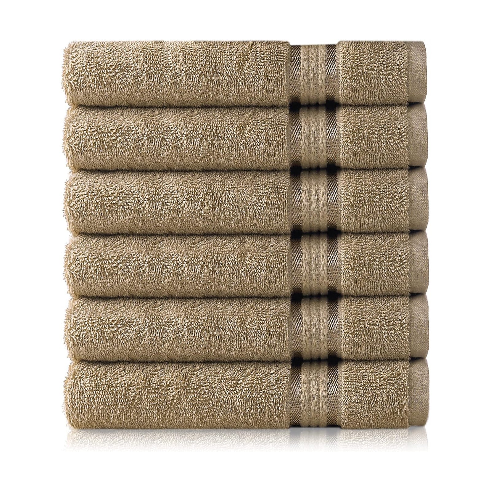 COTTON CRAFT Ultra Soft Hand Towels - 6 Pack 100% Ringspun Cotton Towel Set | Large 16x28 inch Linen Hand Towels with a