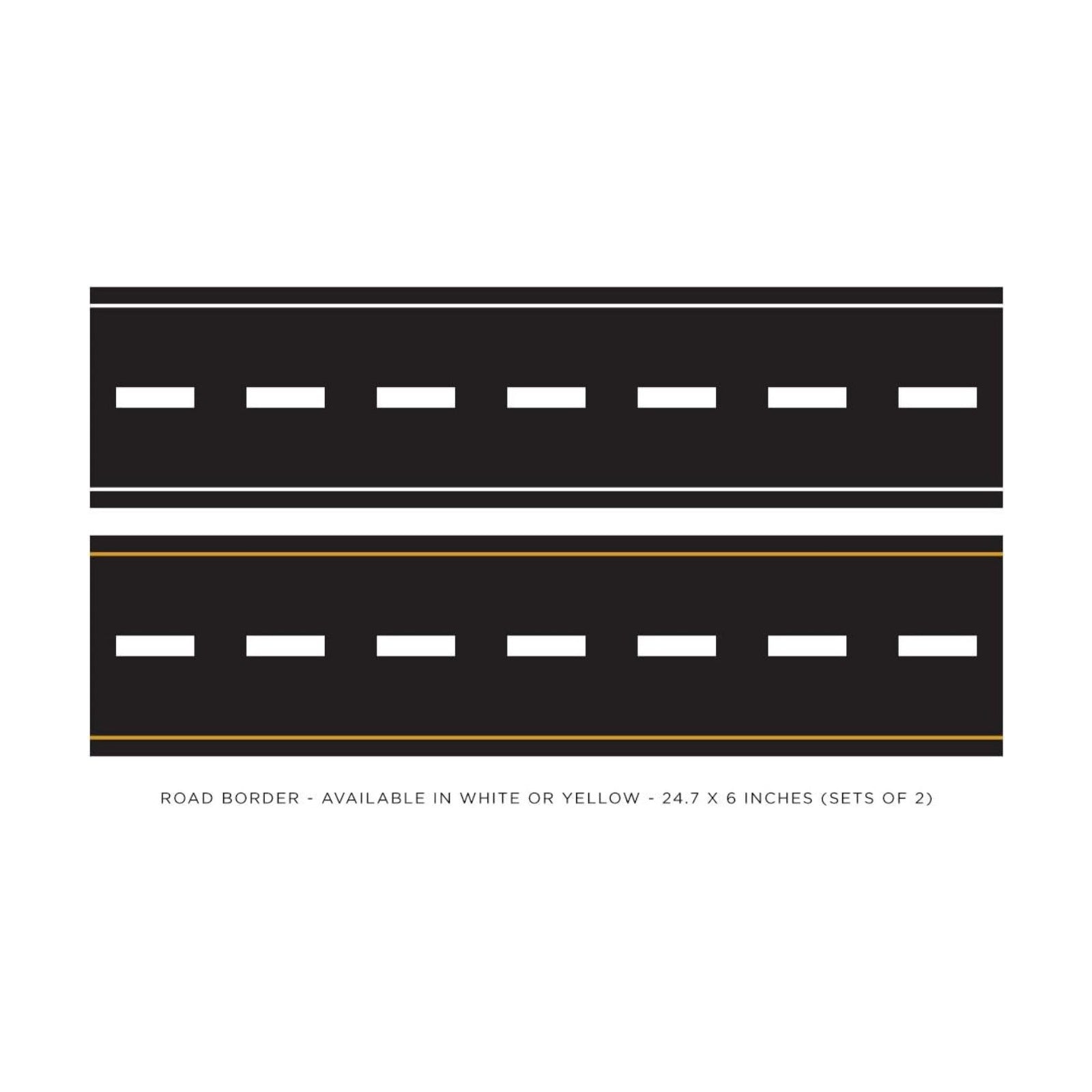 Road Wall Border Fabric Wall Decal / A) White