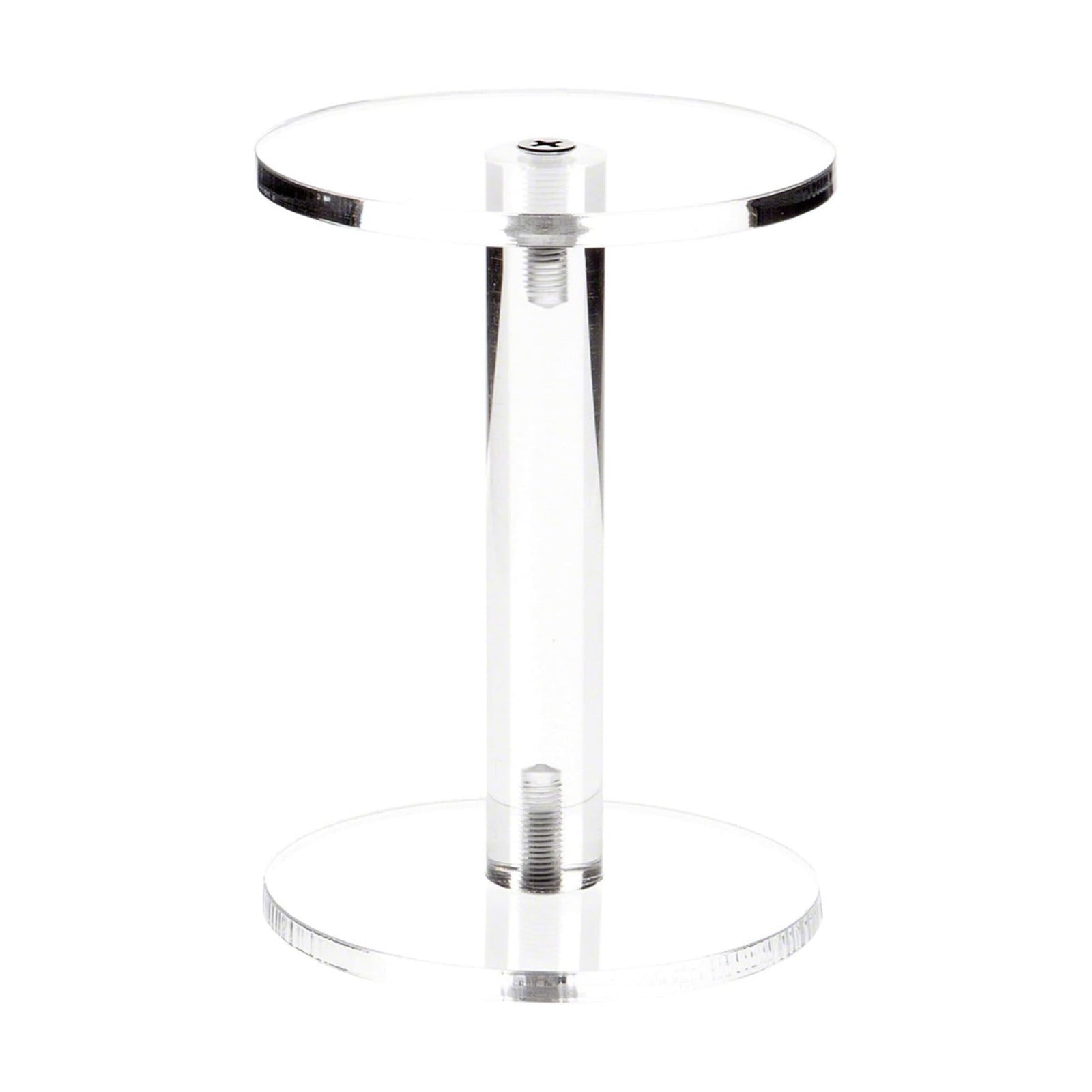 Acrylic Round Barbell Pedestal Display Riser / 4.25 x 4.5 x 4.5 / Clear