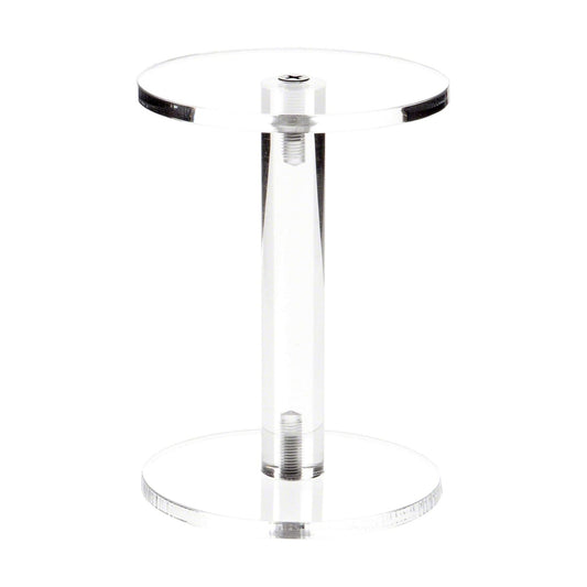 Acrylic Round Barbell Pedestal Display Riser / 4.25 x 4.5 x 4.5 / Clear