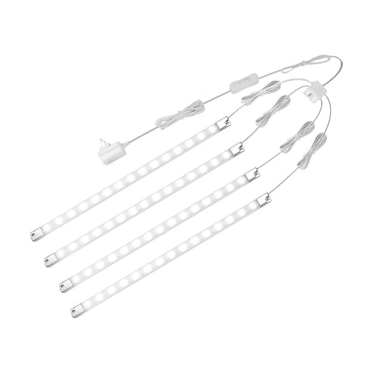 Cefrank 4-Pack 12" LED Display Light Bar, 6000K White Plug-in ETL Showcase | Under Cabinet Lighting for Kitchen