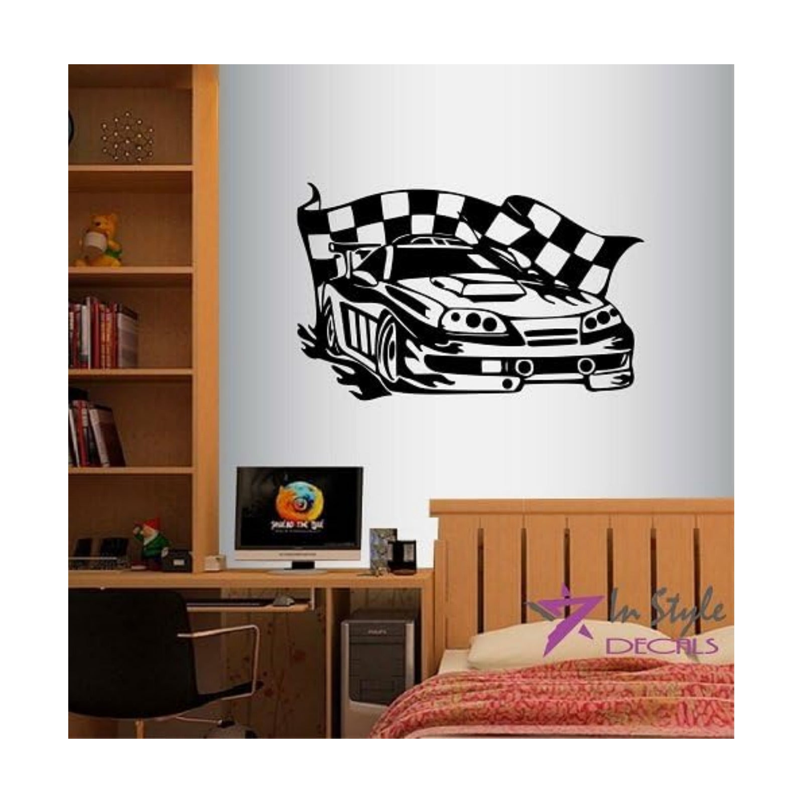 Wall Vinyl Decal Home Decor Art Sticker Racing Car