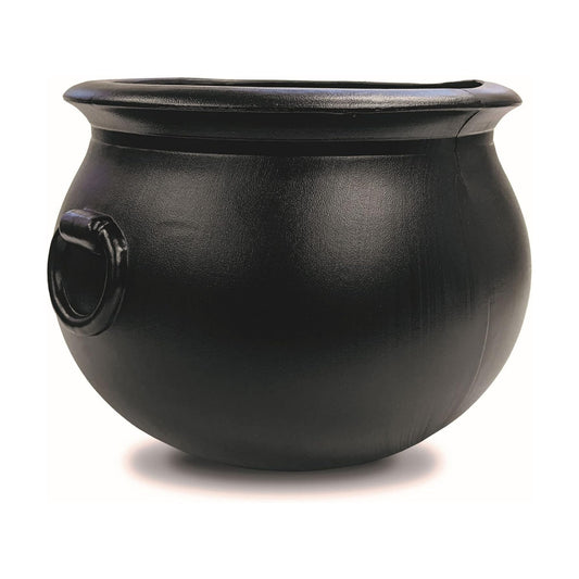 Union Products Black 16 Inch Spooky Witch Cauldron for Indoor and Outdoor Halloween Decoration and Trick or Treat Candy Container, Black