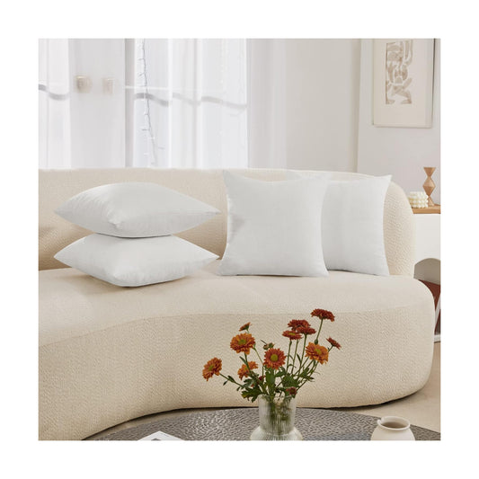 Covers Only No Insert / 18 x 18 / Natural White / Set of 4