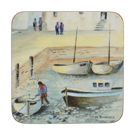6-Piece Set of Cork Backed Coasters / 0.500 x 10.500 x 10.500 / Cm / Cornish Harbour