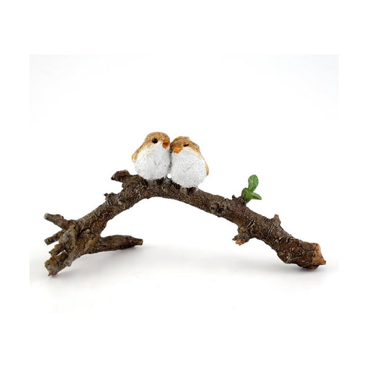 4404 Miniature Fairy Garden & Terrarium Lover Birds on Branch Statue