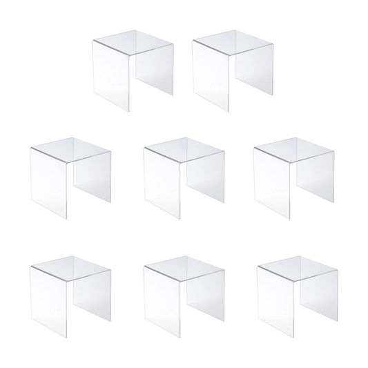 Display Stand / ® 8 PC 4'' Acrylic Risers / 4 x 4 x 4 / Clear