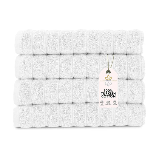 CTT Luxury Hand Towels for Bathroom Set of 4, 100% Turkish Cotton, Quick Dry & Comfy Towels for Hotel & Spa, Highly