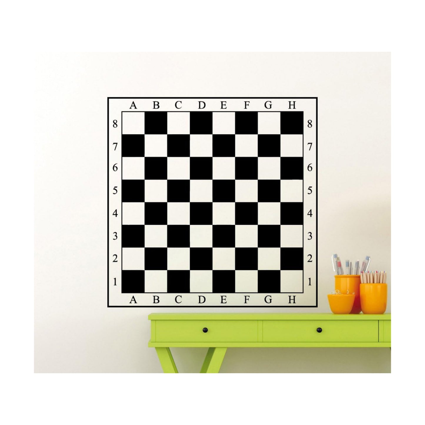 Chessboard Decal Chess Board Wall Vinyl Sticker Checkerboard Mural Home Living Room Design Interior