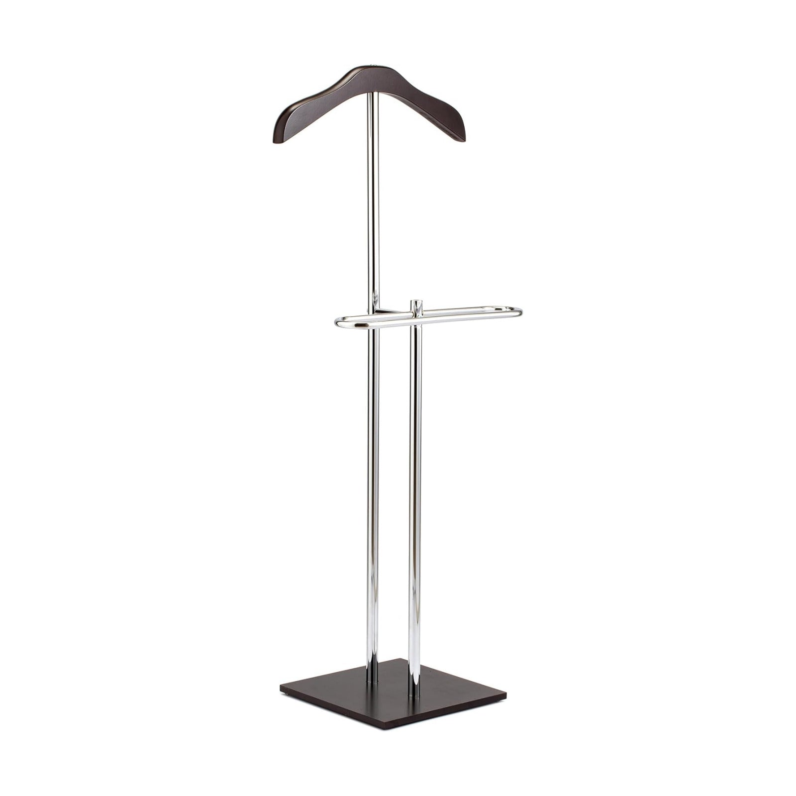 MyGift Brown Wood Metal Valet Suit Stand Garment Organizer Rack | Executive Style Organizer, Wood Metal Design, Coat