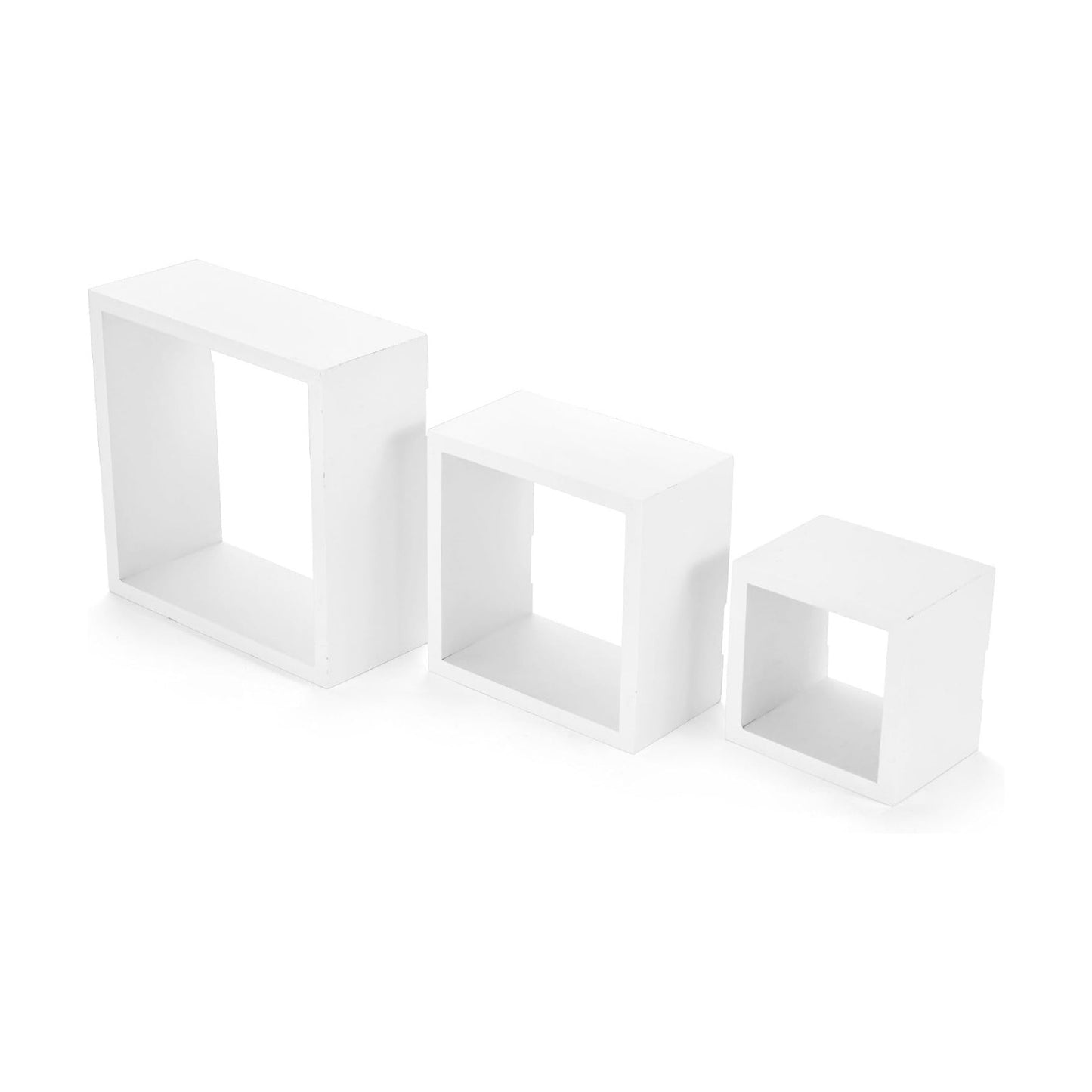 Floating Square Cube Shelves / White / Set of 3
