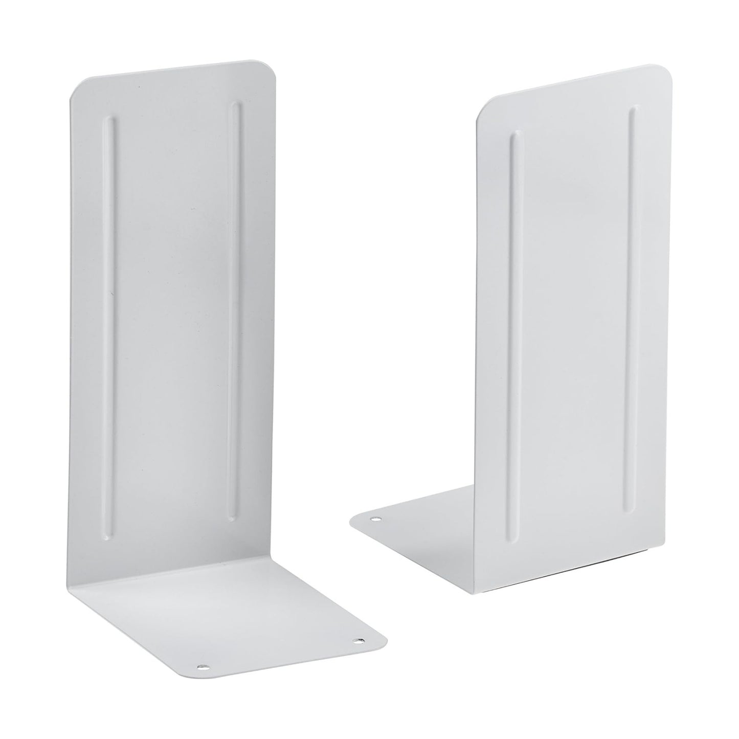 Heavy Duty Steel Metal Book Ends / White