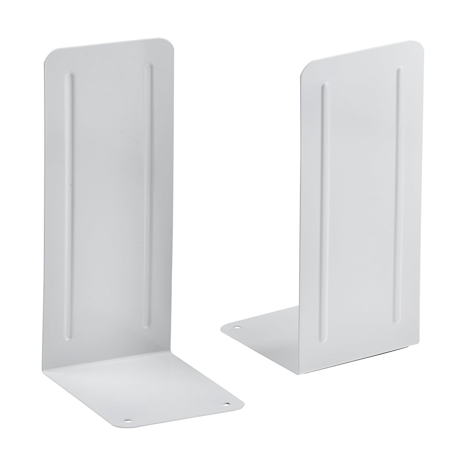 Heavy Duty Steel Metal Book Ends / White