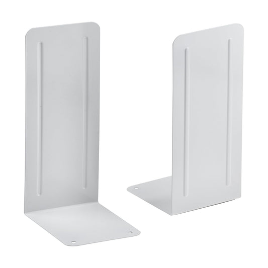 Heavy Duty Steel Metal Book Ends / White