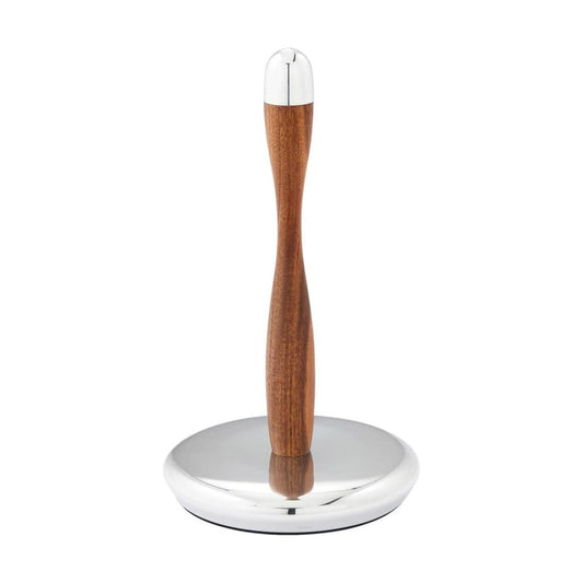 nambe Curvo Paper Towel Holder | Wooden Paper Towel Stand for Countertop | Kitchen Roll Holder with Weighted Base