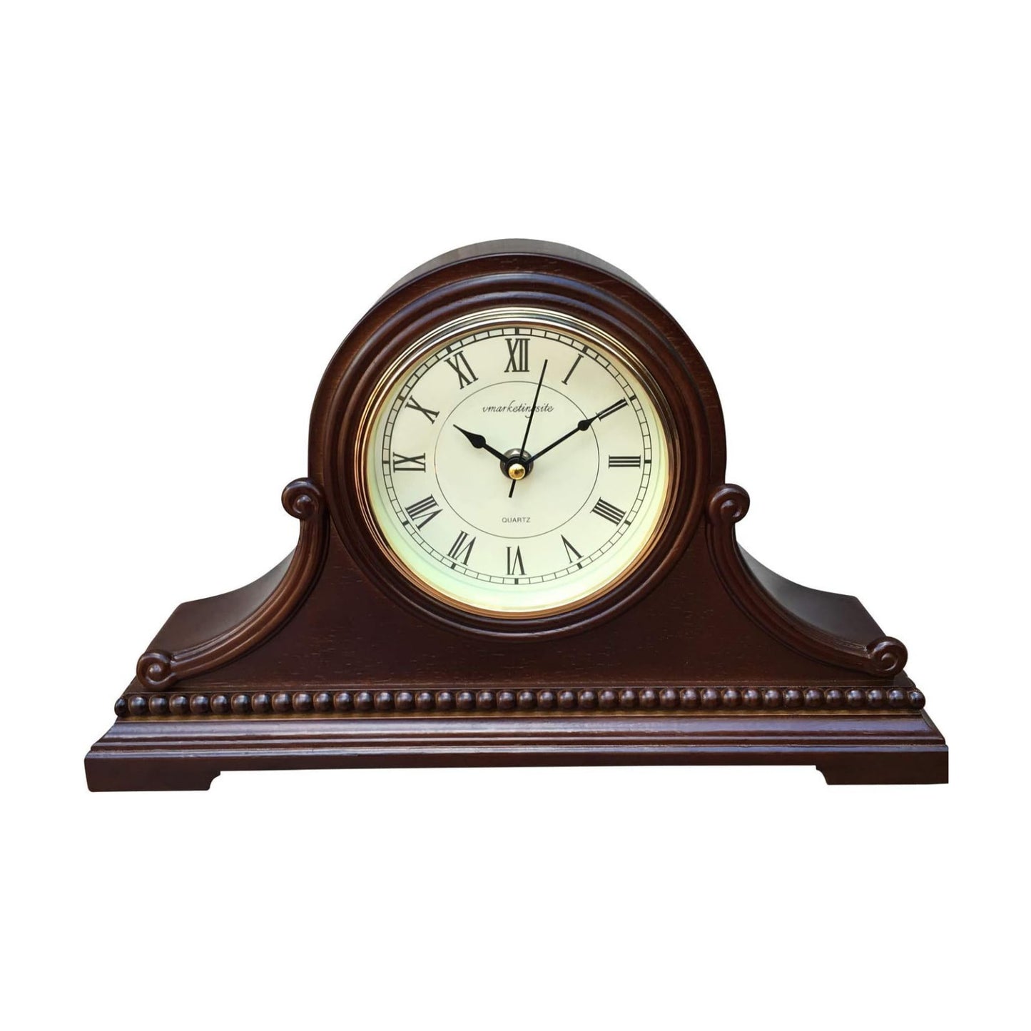 Mantel Clocks, Battery Operated, Silent Wood Mantle Clock with Westminster Chimes On The Hour, Solid Wooden Shelf
