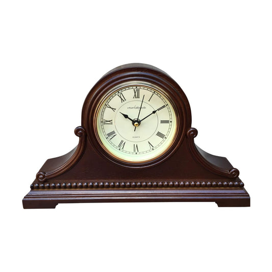 Mantel Clocks, Battery Operated, Silent Wood Mantle Clock with Westminster Chimes On The Hour, Solid Wooden Shelf