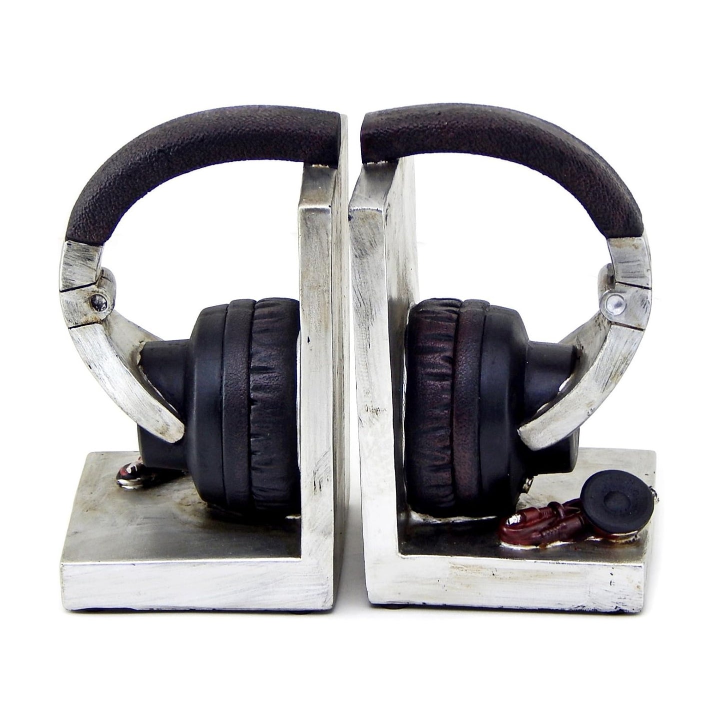 26256 Decorative Bookends Headphone Music Lover Holder Heavy Stoppers Bookshelf Shelves to Hold Book