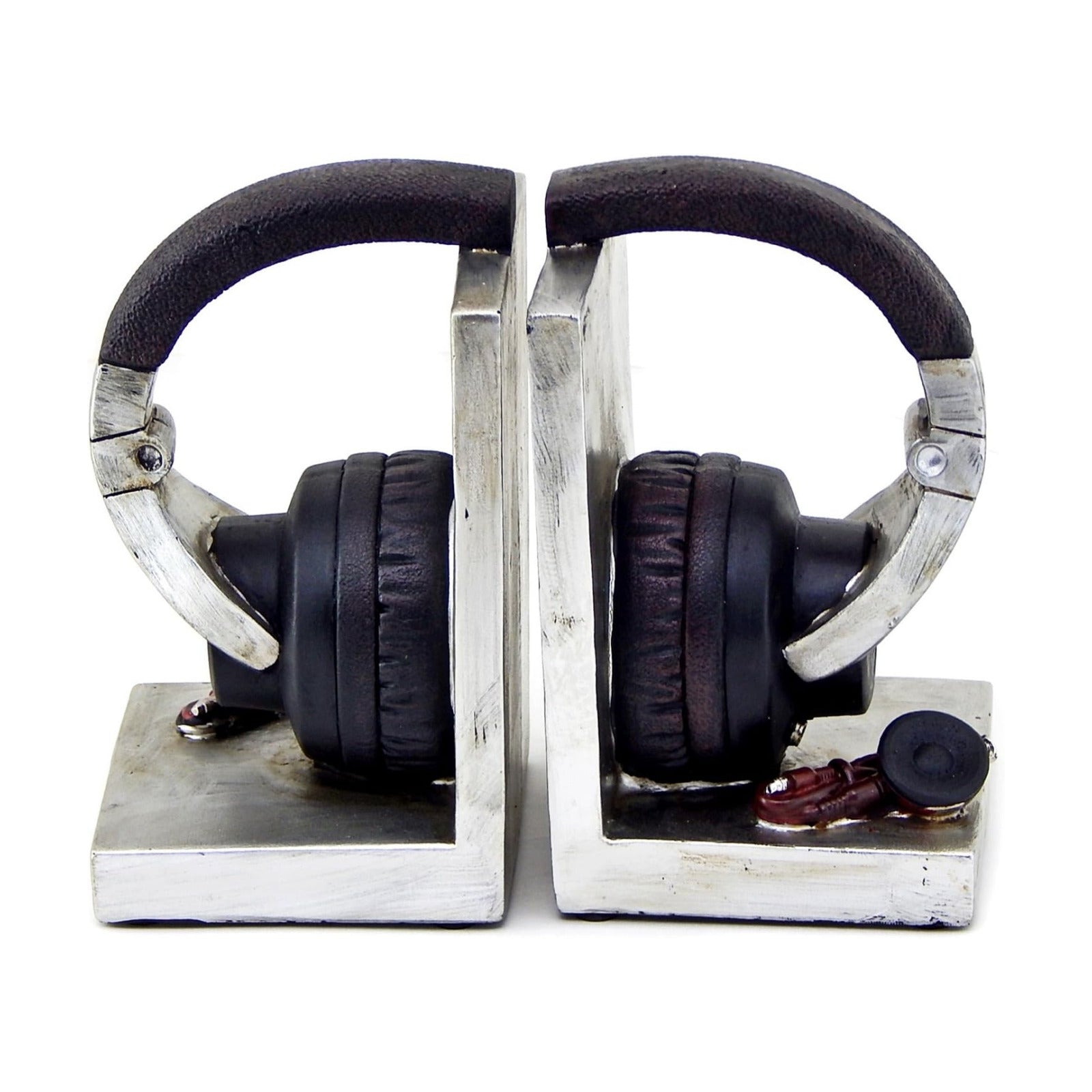 26256 Decorative Bookends Headphone Music Lover Holder Heavy Stoppers Bookshelf Shelves to Hold Book