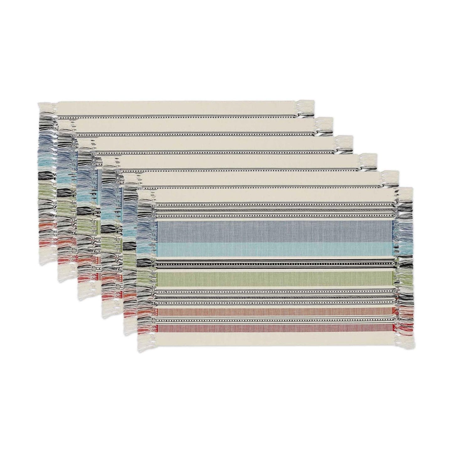 DII Variegated Tabletop Collection, Placemat Set3x19, Mediterranean, 6 Piece