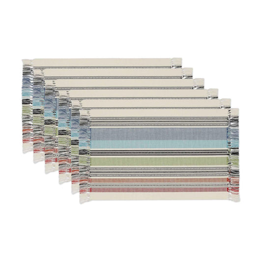 DII Variegated Tabletop Collection, Placemat Set3x19, Mediterranean, 6 Piece