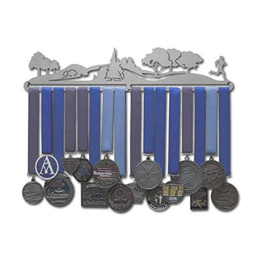 Allied Medal Hangers - Trailscape - Male or Female Runner - Multiple Variations Offered - Sports Awards Holder Display